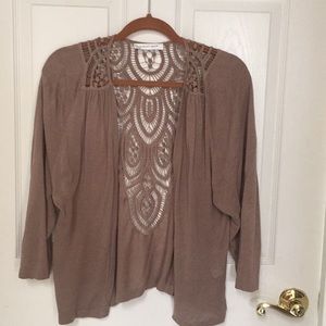 Lightweight sweater with lovely needlework back